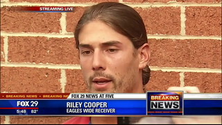 Here's Riley Cooper Taking Questions About His Racist Remark